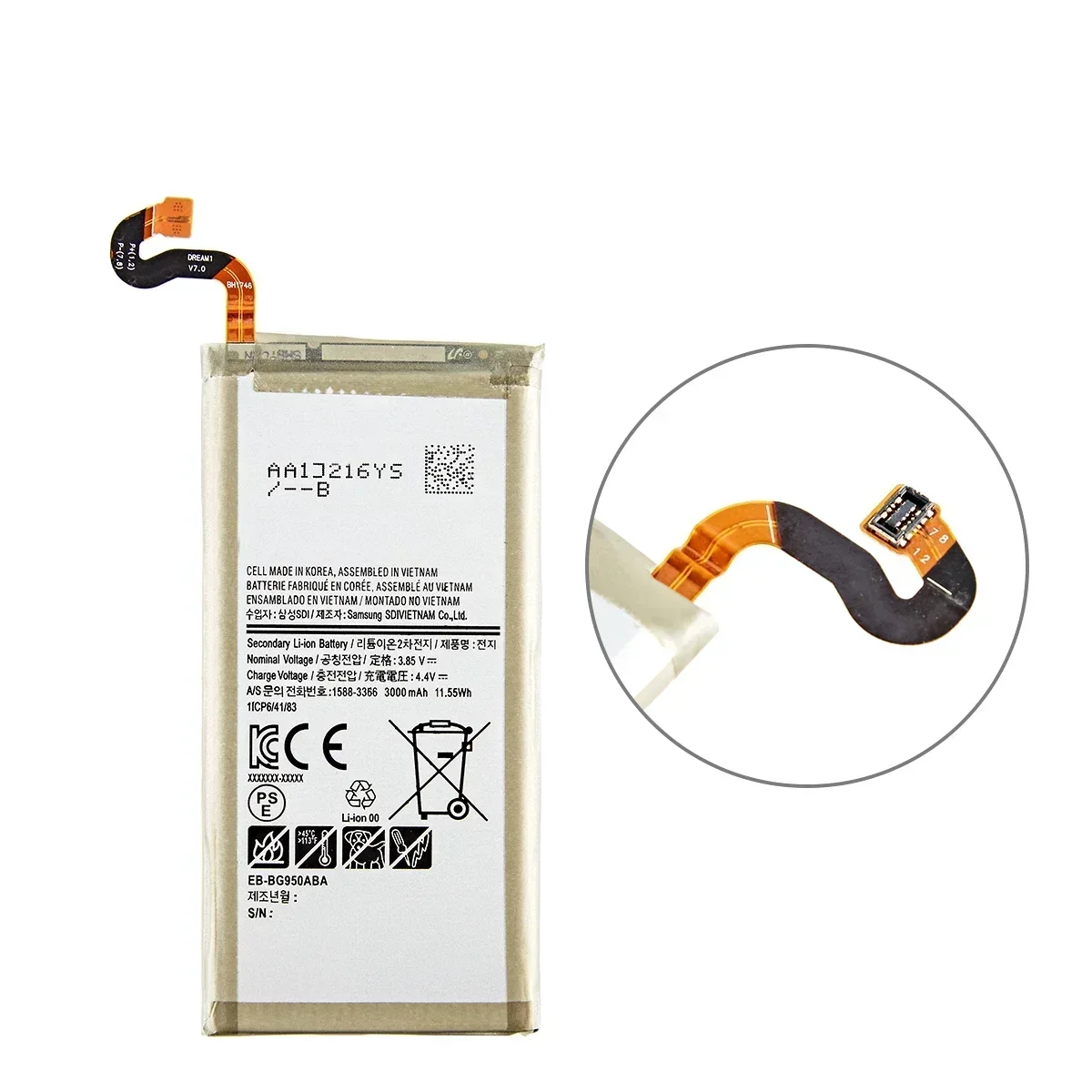Nueva batería EB-BG950ABE EB-BG950ABA de 3000mAh para Samsung Galaxy S8 SM-G9508 G950T G950U/V/F/S G950A G9500 G950 - imagen 3