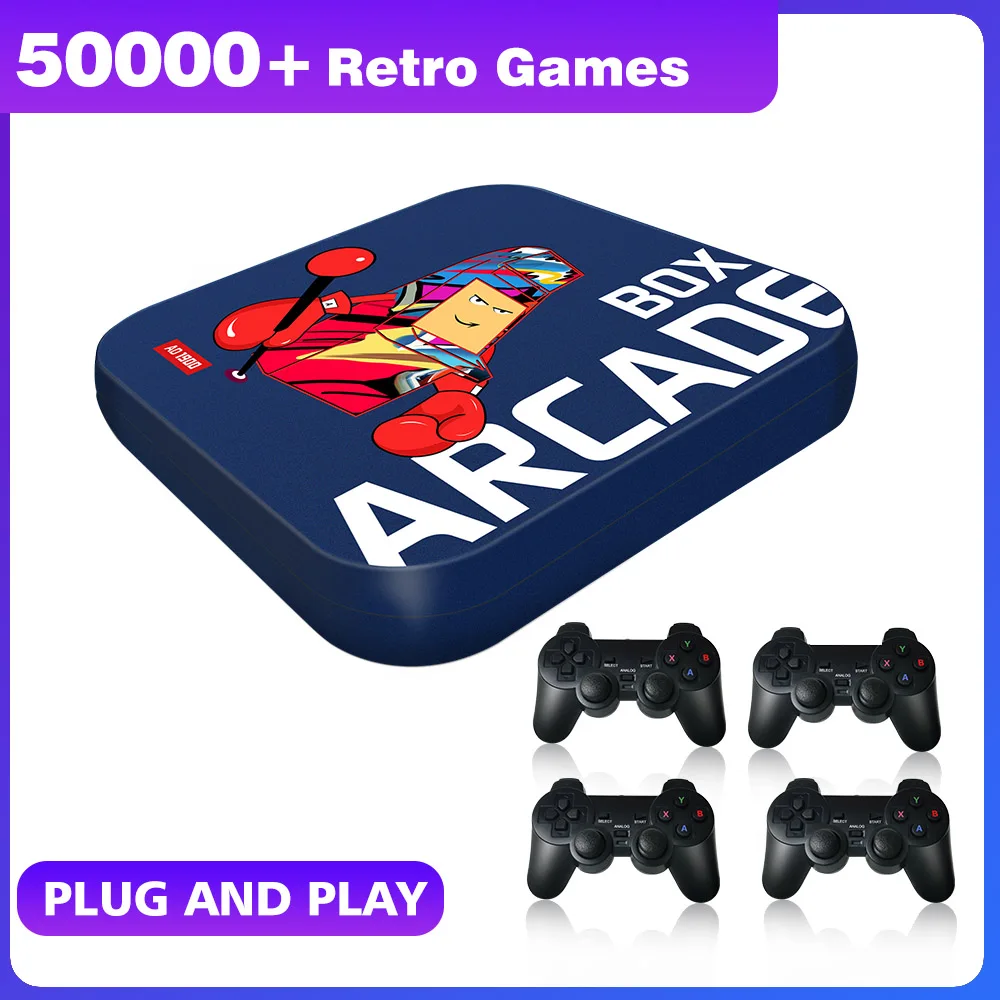 Consola de videojuegos Retro Para N64/PS1/DC/SEGA/PSP, emulador, caja Arcade, Plug and Play, 4K, HD, con 4 controladores