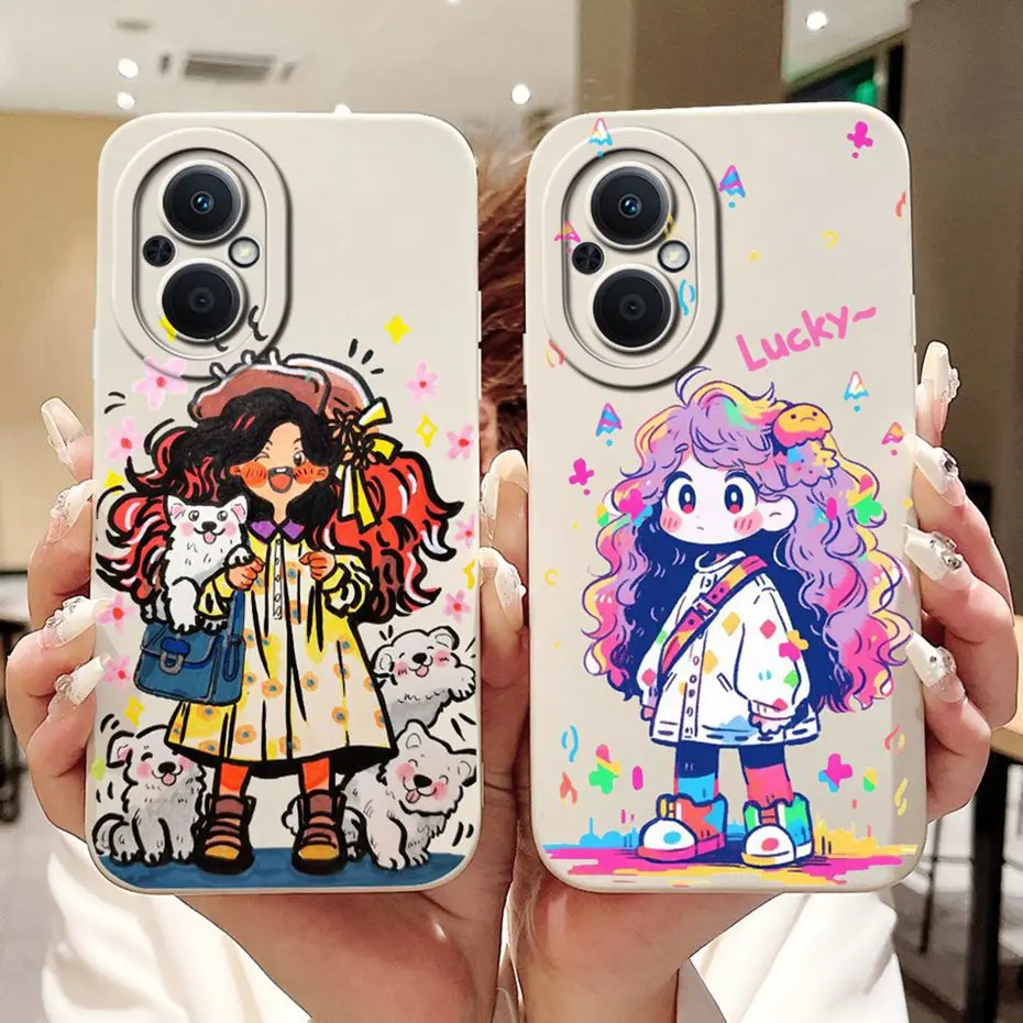 Para Oppo Reno7 Z 5G Reno8 Z funda protectora de teléfono para Oppo Reno 8Z 7Z 5G encantadora impresión fundas de gelatina de silicona suave - imagen 2