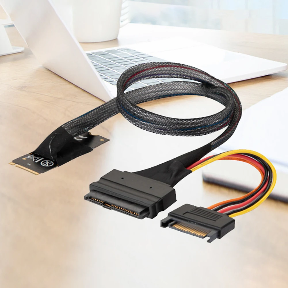M2TO8639 M.2 m-key a U.2 Cable adaptador de SFF-8639 con conector hembra SATA de 15 pines - imagen 3