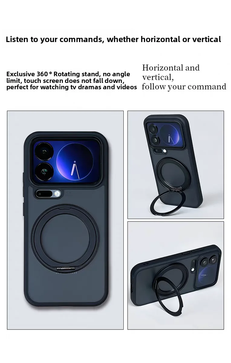 Para Xiaomi Mi 17 Pro Max funda dura con soporte de anillo funda protectora trasera magnética para Xiaomi Mi 17 17Pro Max carcasa de teléfono - imagen 2