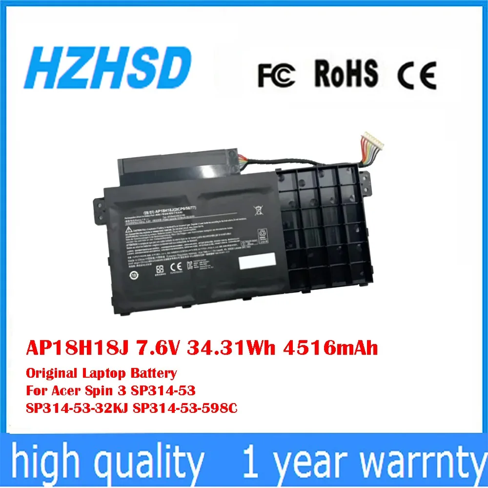 AP18H18J 7,6 V 34.31Wh 4516mAh batería Original del ordenador portátil para Acer Spin 3 SP314-53 SP314-53-32KJ SP314-53-598C
