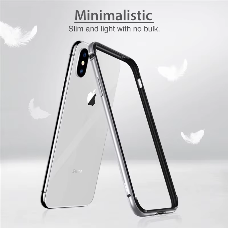 Marco de parachoques de aluminio con interior de silicona para iPhone