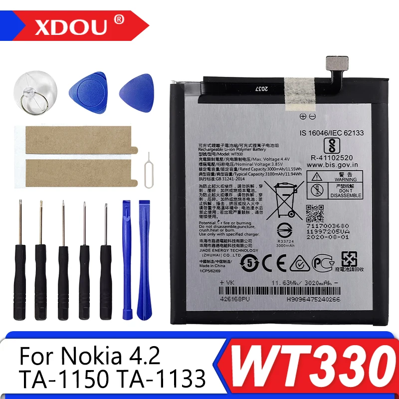 Nueva batería de repuesto WT330 de 3100mAh para Nokia 4,2 WT 330 Nokia4.2 TA-1150 TA-1133 baterías de teléfonos móviles