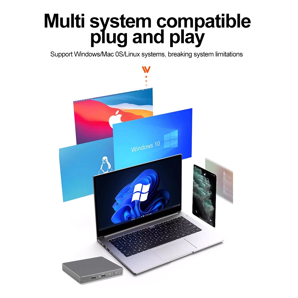 Carcasa Dual Bay NVMe SATA SSD M.2 caja de disco duro Dual NVMe 10Gbps USB C 3,2 GEN2 adaptador de caja de disco duro externo - imagen 5