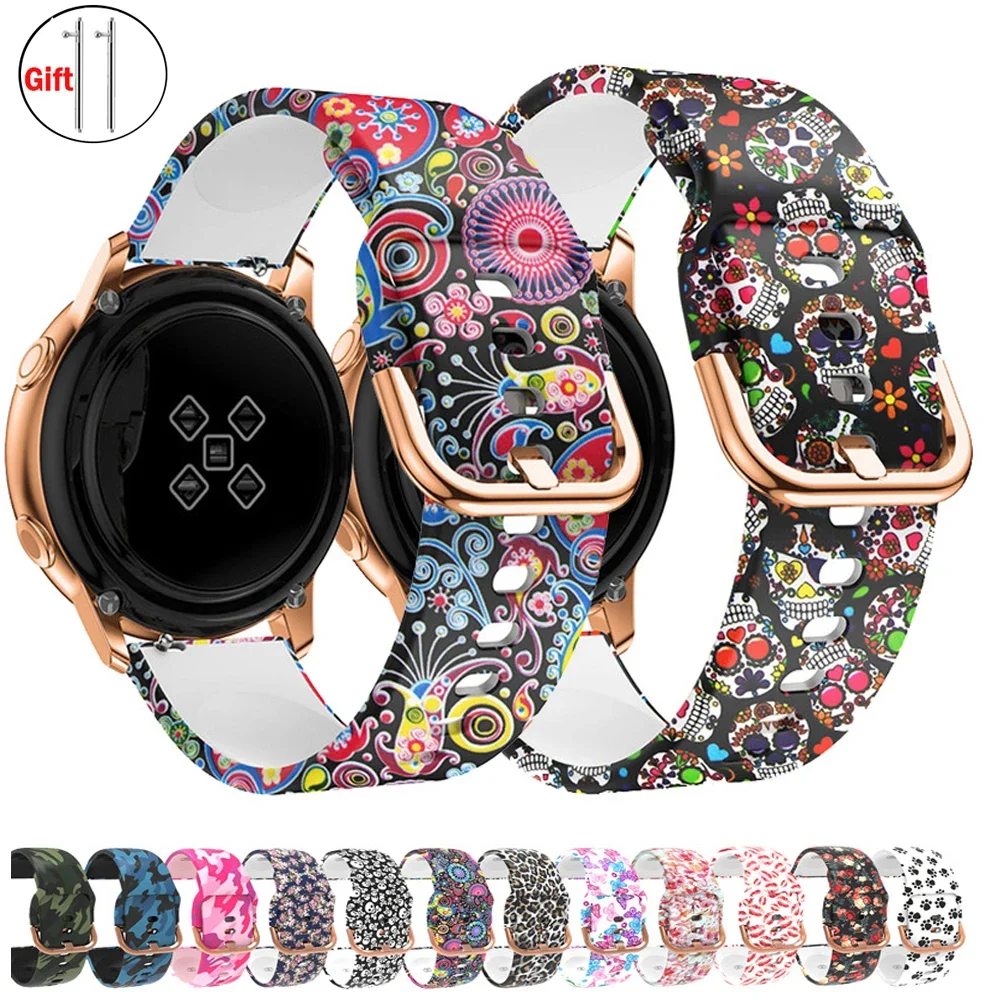 Correa impresa para Samsung Galaxy Watch 6/5 pro/4/Classic/Gear S3/Active Sport 22mm/20mm, pulsera Galaxy 6 classic 43mm 47mm - imagen 2