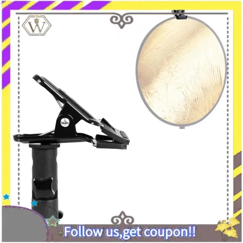 Nuevo Reflector de montaje con Clip de Metal, soporte reflector de montaje con tornillo de 1/4 pulgadas a 3/8 pulgadas, soporte de fondo para Flash, luz LED, paraguas