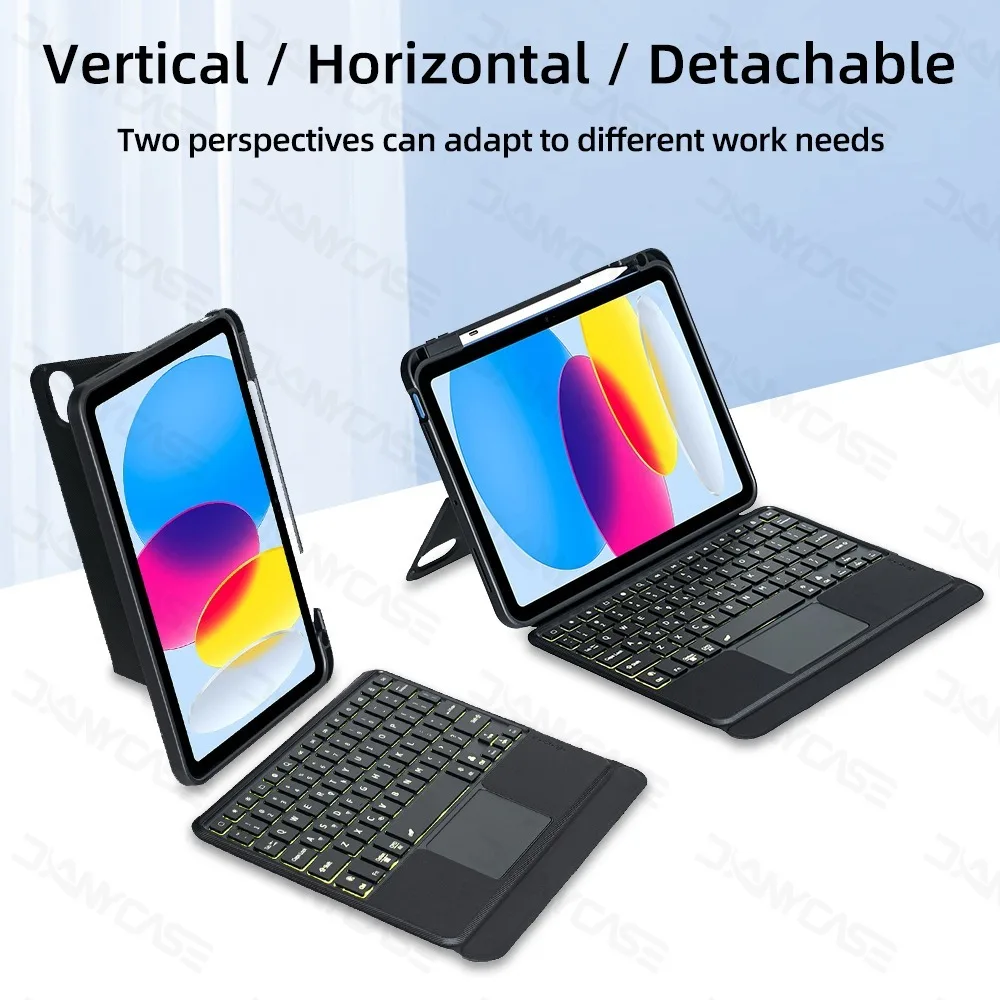 Funda con teclado retroiluminado inalámbrico magnético desmontable para ipad 10. a generación 11a A16 10,9 Air4 Air5 Pro 12,9 Pro 11 Air 11 13 M3 M4 - imagen 3