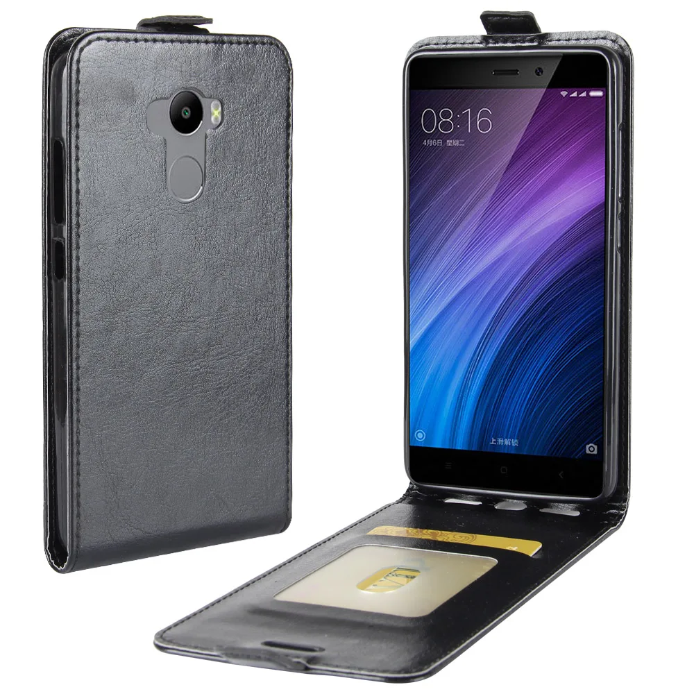 Para Xiaomi redmi 4 redmi 4 pro funda de cuero con tapa de alta calidad funda Vertical para Xiaomi redmi 4 prime 5,0''
