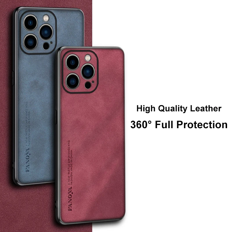 Funda de cuero PU de lujo para iPhone 16 Plus, carcasa trasera de silicona mate, protección completa - imagen 3