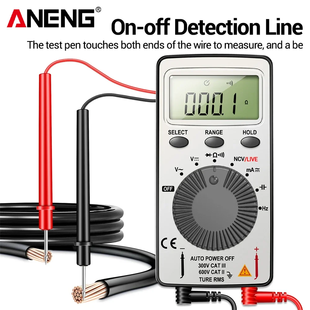 Multímetro Digital, probador profesional, voltaje CA CC automotriz, pluma de voltaje de corriente, juego de herramientas de electricista portátil AN101 + B18 - imagen 3