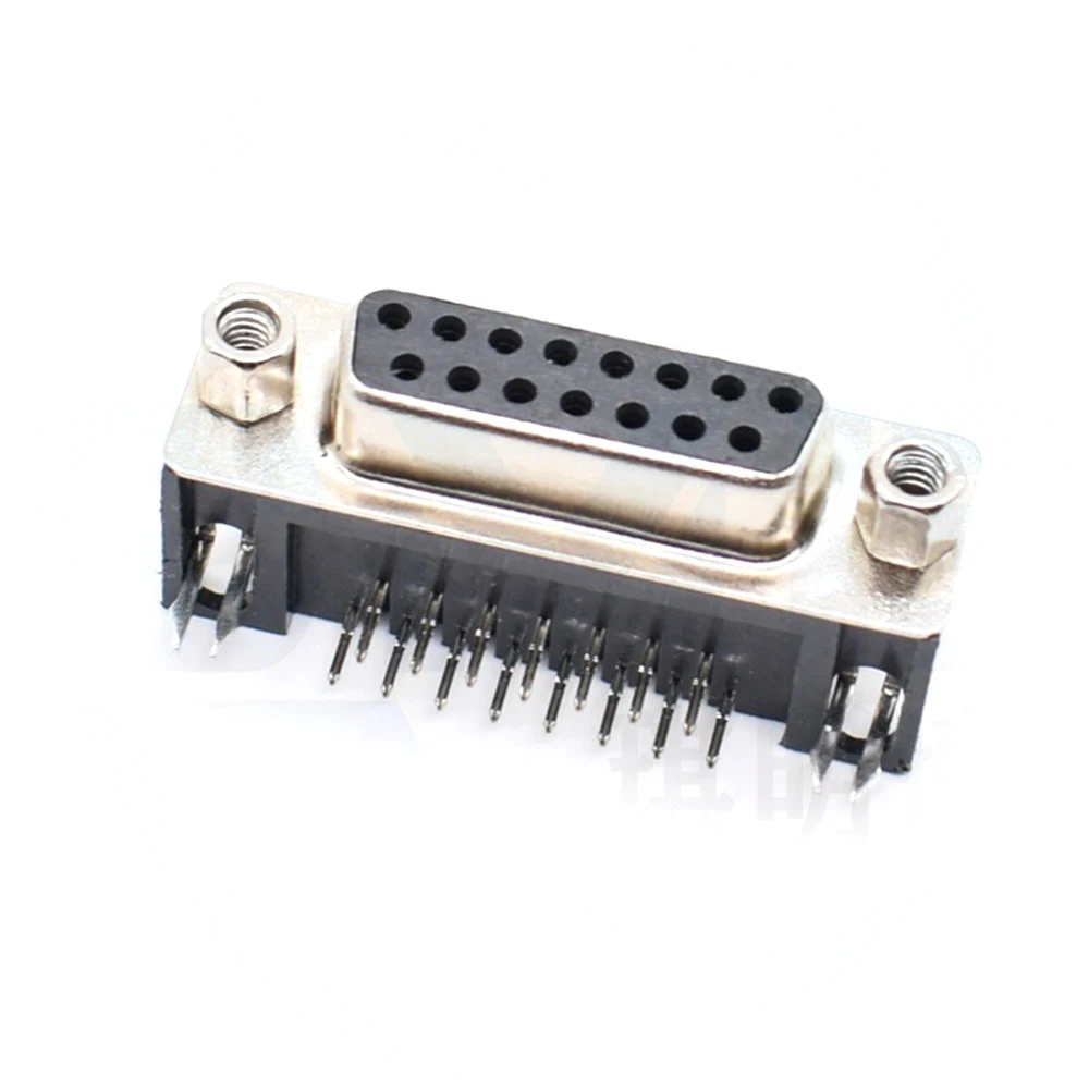 Placa de soldadura DB15 macho y hembra, 10 piezas, tipo de enchufe, doble enchufe paralelo, DB-15P negro, 15 núcleos, 90 °, Conector de D-SUB - imagen 4