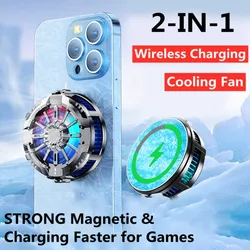 Ventilador Coooler, cargador inalámbrico magnético, radiador con Clip trasero para teléfono, luz RGB para Magsafe iPhone 16 15 14 13 12 Pro Max, carga rápida