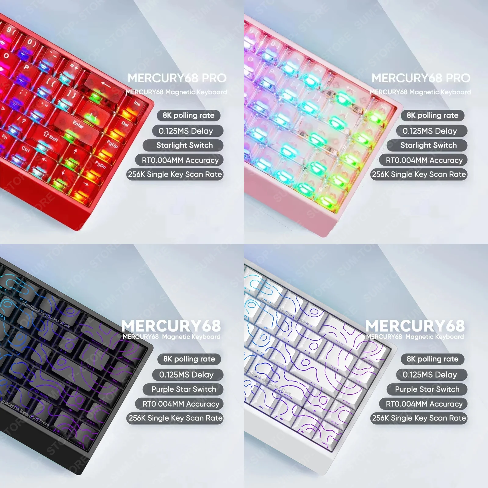 Teclado mecánico Mercury68 Pro IROK E-sport 8K interruptor magnético para juegos RGB batería larga teclado para juegos de intercambio en caliente personalizado