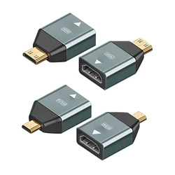 Adaptador HDMI Micro y Mini Hembra Tipo D Chapado Oro – Conexión Dual