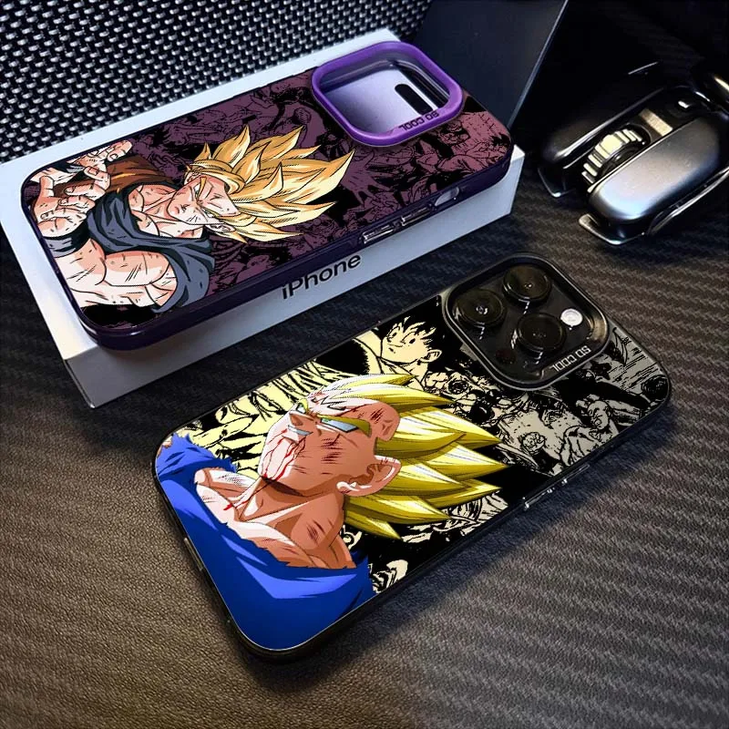 D-Dragon Balls Art popular para Apple iPhone 16 15 14 13 12 11 XS X Pro Max Plus funda plateada colorida para teléfono - imagen 2