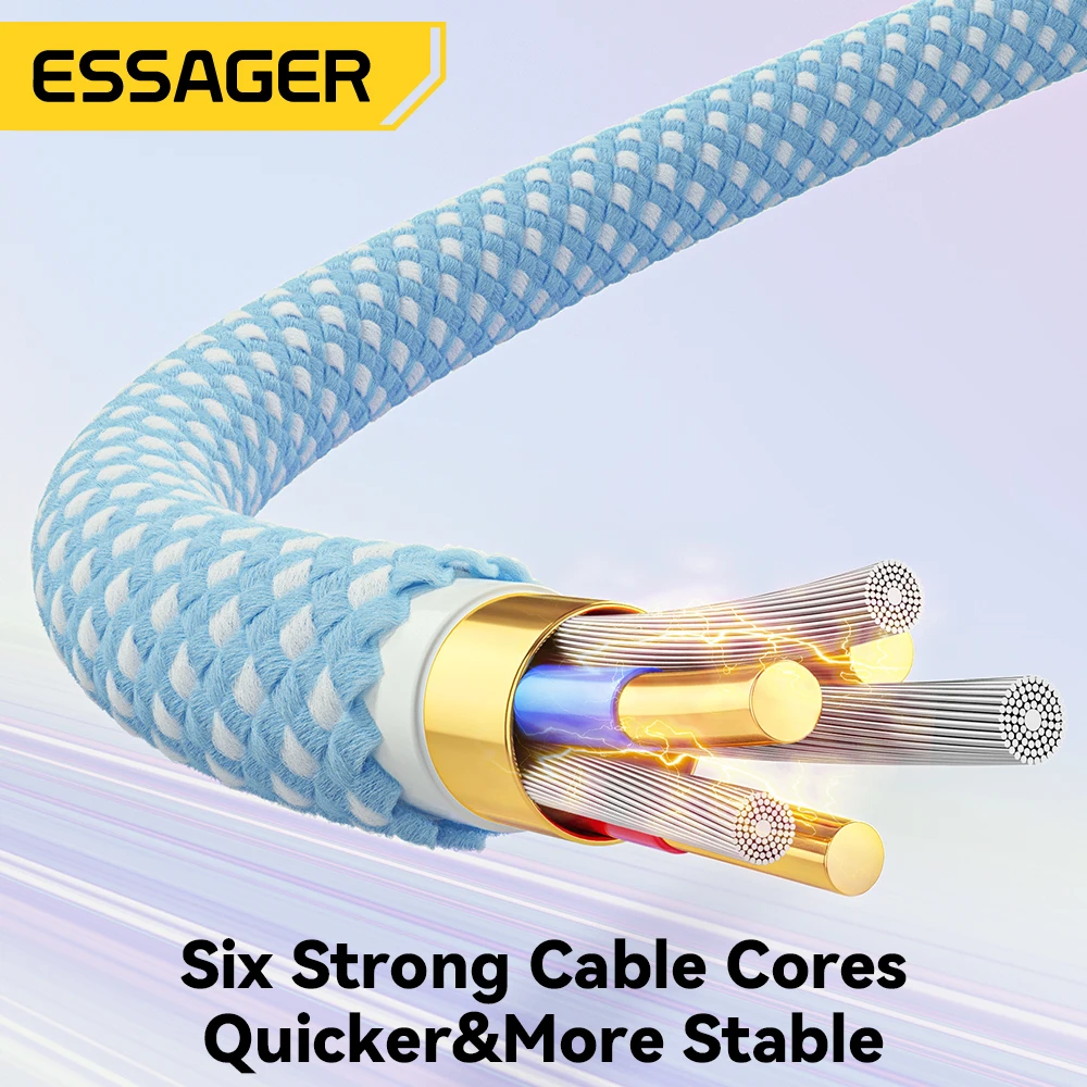 Essager 100W USB tipo C a USB C Cable 5A PD Cable de carga rápida tipo C para Xiaomi Samsung Huawei Oppo Oneplus Macbook iPad - imagen 5