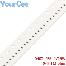 Resistencias SMD 0402 1 % 1/16 W – Surtido de valores