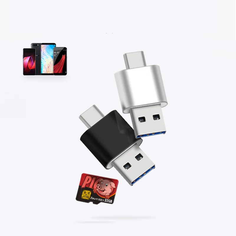 Lector de tarjetas USB 2,0 tipo C, SD, TF, MicroSD, adaptador OTG para Huawei, Xiaomi, teléfono Android, PC - imagen 3