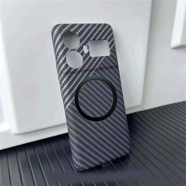 Funda rígida de fibra de carbono con carga inalámbrica de lujo para Oppo Realme GT5 5G 6T 6 neo 7 5 6 funda para Realme 11 GT 7 pro plus