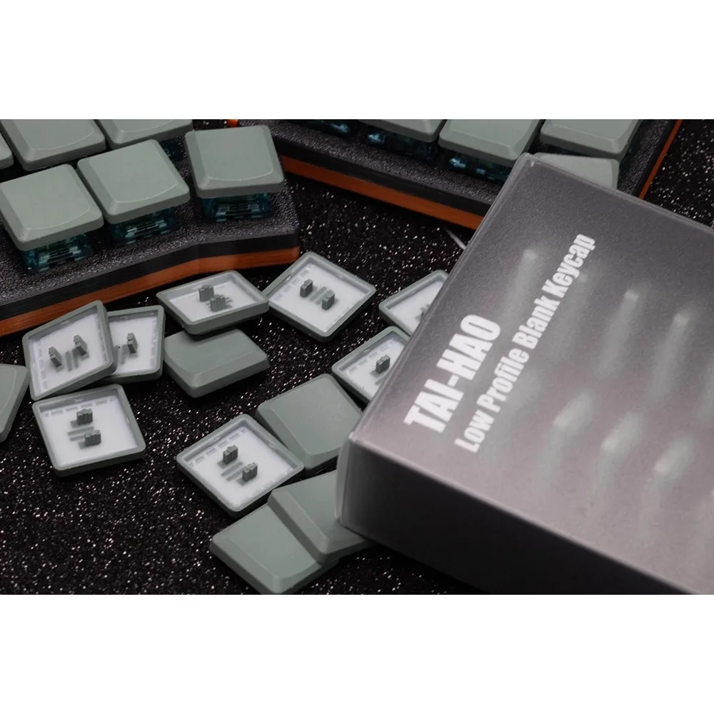 Taihao Choc teclas de perfil bajo THT 1U MX Cherry Artisan teclas para teclado mecánico accesorios para juegos punto gris Keycap - imagen 5