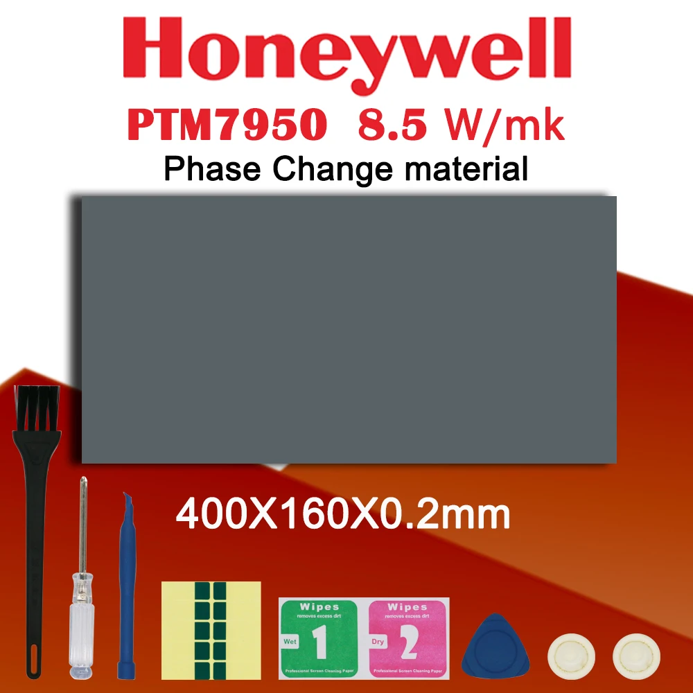 Honeywell-almohadilla de cambio de fase PTM7950, 400x160mm, 8,5 W/mk CPU/GPU, pasta conductora térmica de refrigeración, almohadilla de grasa de silicona