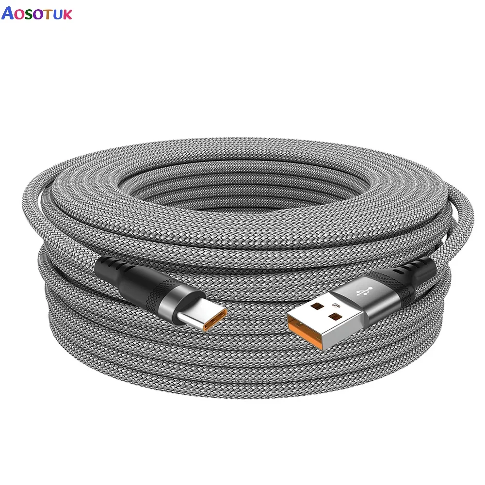 Cable de carga USB tipo C de 3/5/8 metros de largo para Huawei p30 P20 lite mate 20 10 Pro nova 4 3 2s USB-C cable cargador de teléfono móvil
