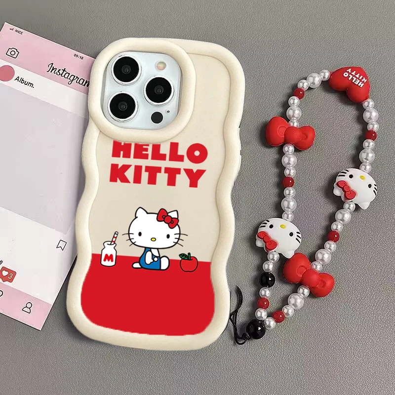 Funda para Honor 400 Lite Magic 7 90 Lite X7B X9B X9A X7A X8A X8C X8B Huawei P40 Lite funda Hello Kitty Love Chain 3D Wave Silico - imagen 3