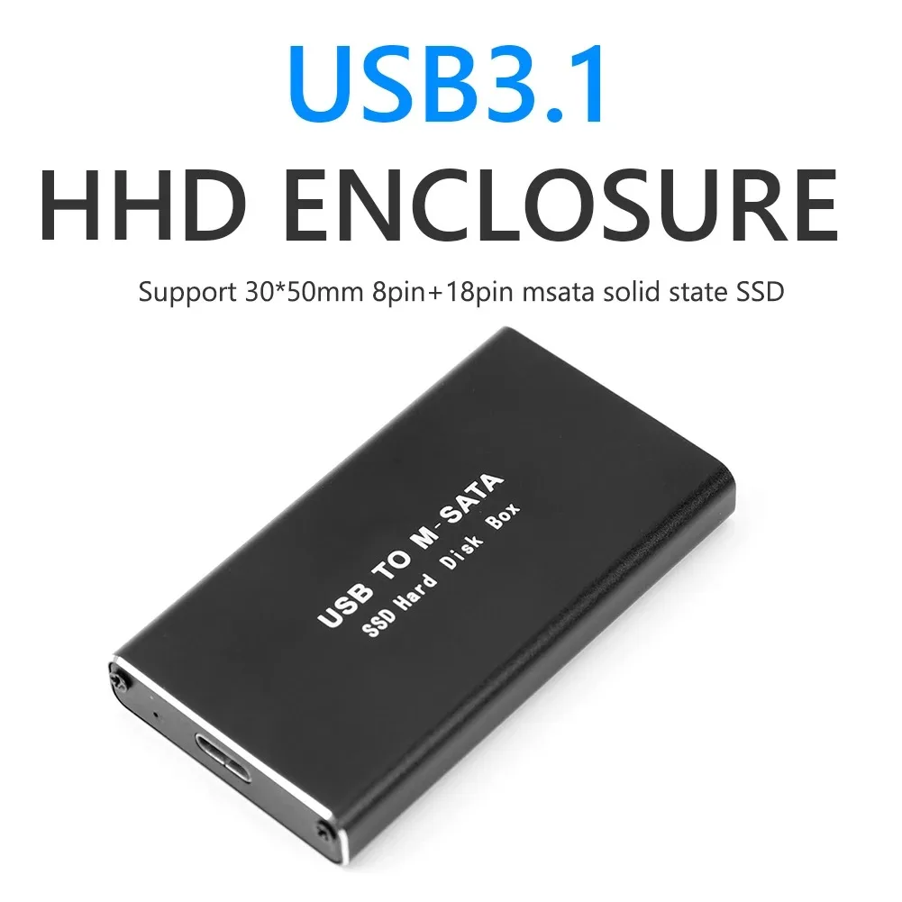 Caja SSD mSATA a USB 3,0, Mini adaptador USB SATA, caja de disco de estado sólido externo para PC, portátil, disco duro HD SATA de 30x50 mSATA - imagen 2