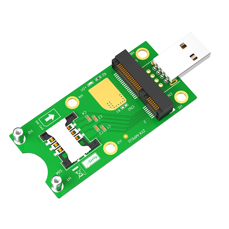 Mini PCIE 3G/4G Module to USB 3.0 Network Adapter Card Riser with SIM Slot Power LED Supports WWAN LTE GPS Mini PCI Express Card