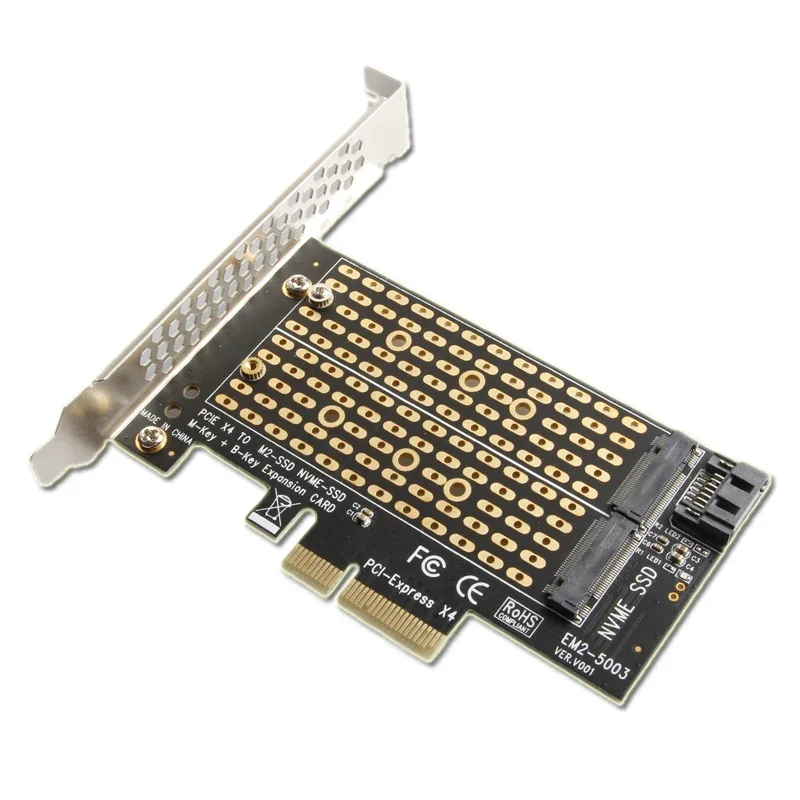 M2 SATA B Key a SATA3.0 + M.2 NVME M Key a PCI Express 4,0 X4 tarjeta elevadora PCIE a M2 SSD adaptador para 2230 2242 2260 2280 M2 SSD - imagen 4