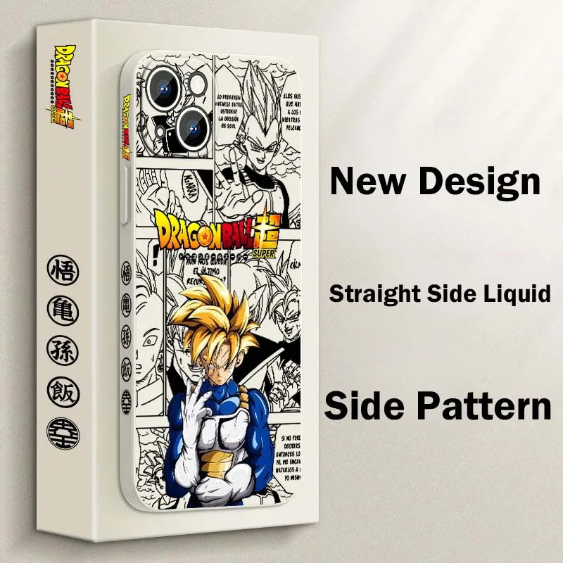 D-Dragon Ball Vegeta Trunks cubierta para Apple iPhone 17 16 15 14 13 12 11 Air Mini Plus Pro Max funda de teléfono con cuerda izquierda líquida - imagen 3