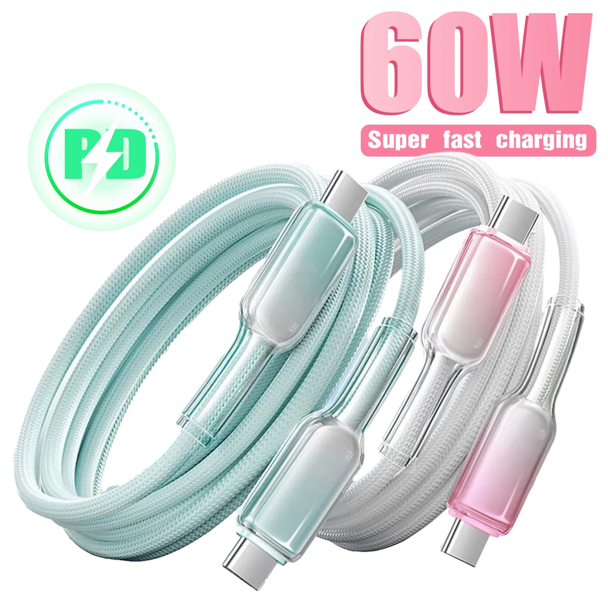 ANKNDO 60W USB C a USBC Cable para iPhone 16 15 PD Cable de datos USB C de carga rápida para Xiaomi OPPO Samsung Cable de datos