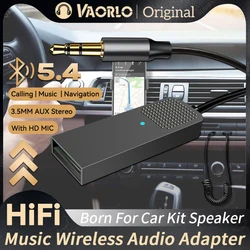 Receptor Bluetooth 5.4 para coche AUX de 3,5 mm con manos libres
