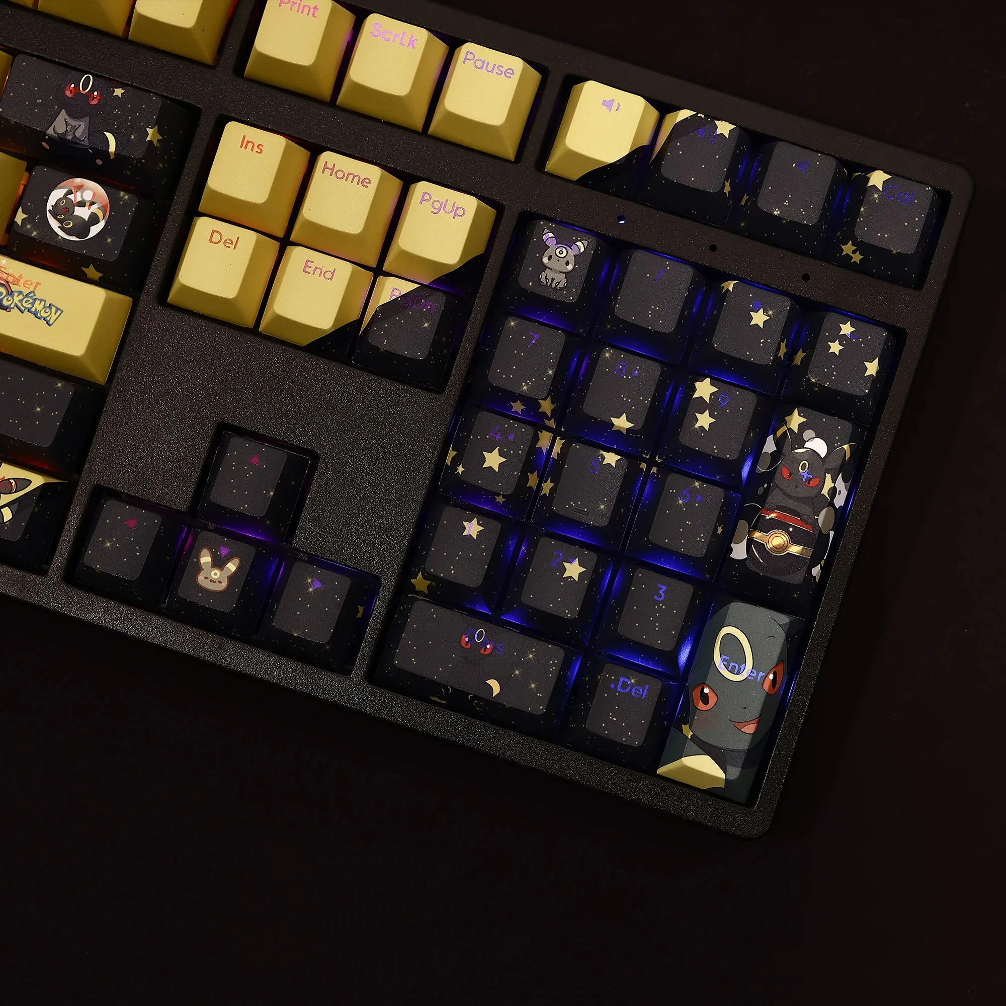 Pokemon Anime Umbreon Keycaps 108 teclas/juego personalizado Material PBT OEM altura cereza perfil tapas de teclado mecánico lindo regalo - imagen 5