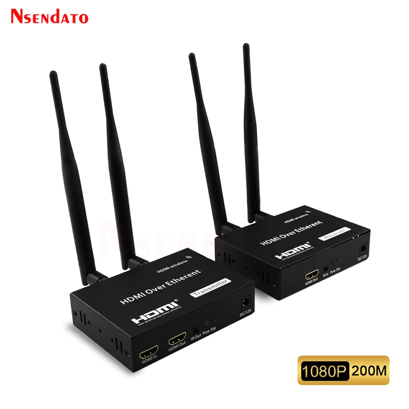 Kit de transmisor y receptor de vídeo inalámbrico, extensor Compatible con HDMI, 200M, 2,4 GHz/5GHz, 1080P, con salida de bucle IR para TV y PC - imagen 2