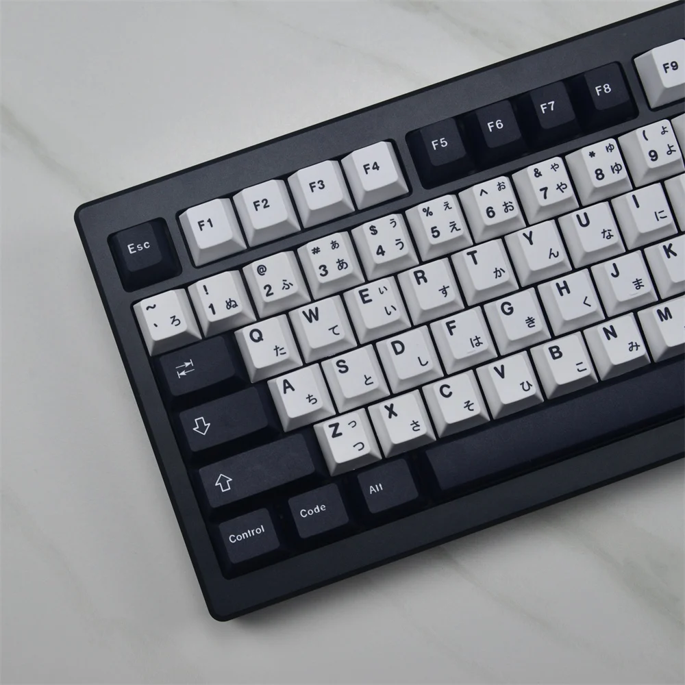 129 teclas GMK Minimal negro blanco teclas japonesas perfil Cherry PBT tinte sublimación Teclado mecánico Keycap para interruptor MX - imagen 2