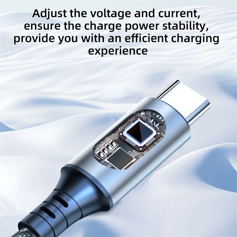 Cable de carga rápida LED con pantalla Digital de 120W, Cable de datos USB a tipo C Dual tipo C para Xiaomi 15 Redmi 14 Oneplus 13 POCO X7 - imagen 4