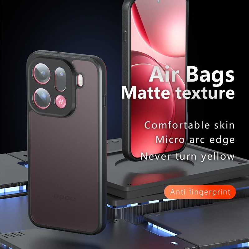 Para OPPO Find X9, X9 Pro funda ELVEV Airbag anticaída TPU PC dura mate sensación de piel cubierta de teléfono de succión - imagen 2