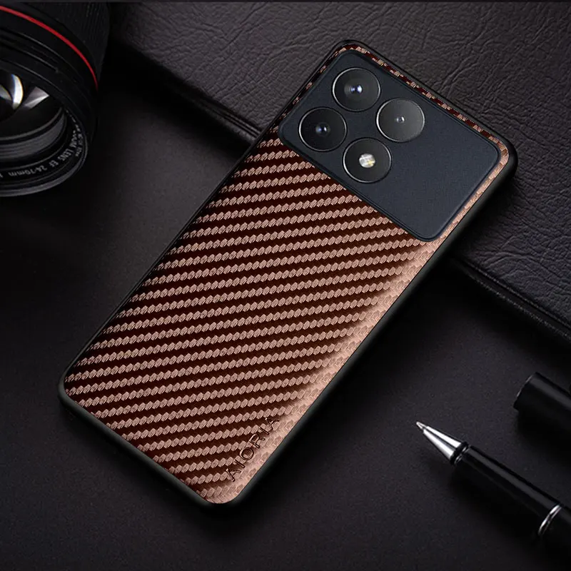 Funda delgada a prueba de golpes de fibra de carbono para Xiaomi Poco X6 Pro, funda protectora antideslizante de cuerpo completo para teléfono - imagen 3
