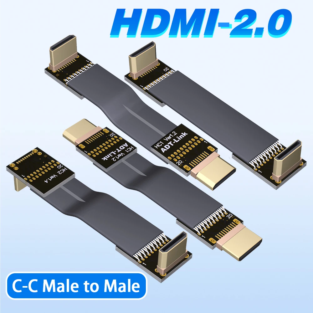 FPV Mini HDMI compatible 90 grados tipo C - C FPC Flexible plano Mini-HDMI Cable de cinta FFC 20 pines para Drone Gopro DSLR Kit de cardán - imagen 3