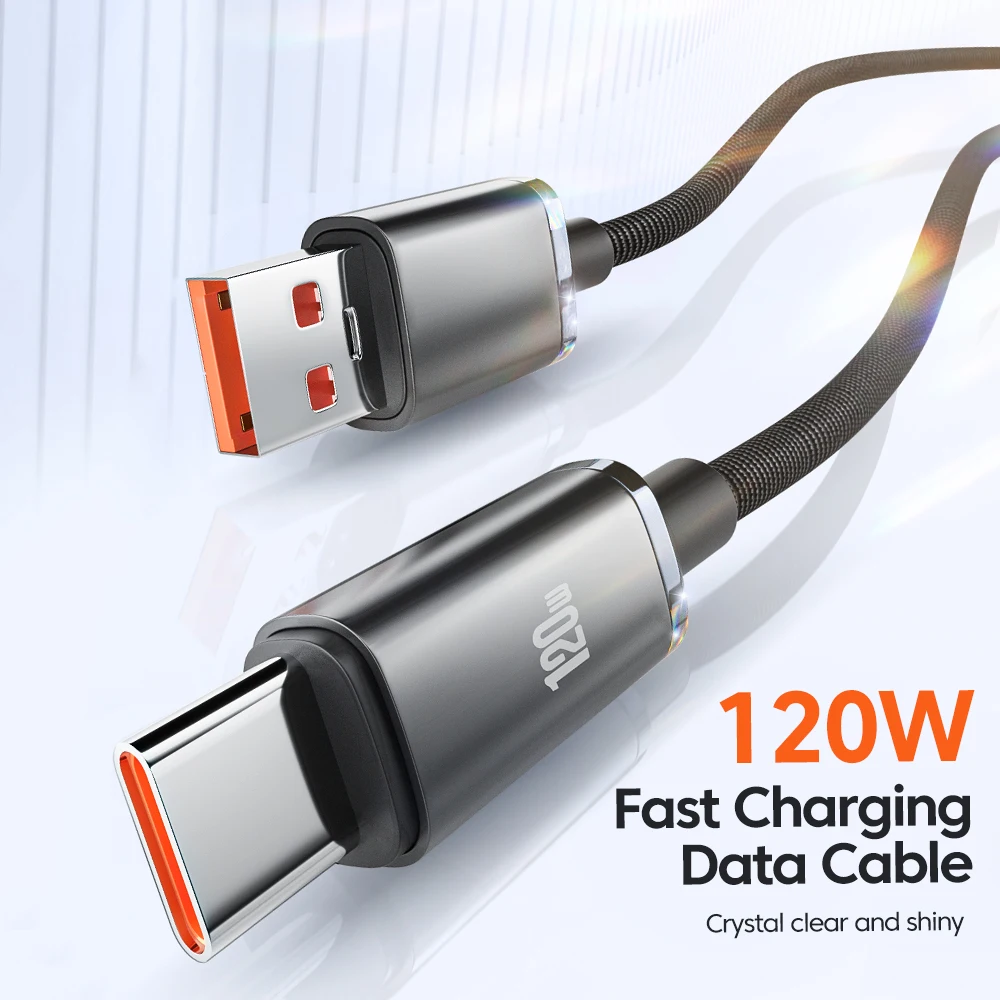 Cable C de 120W, cargador de teléfono de carga rápida, Cable USB, Cable de datos tipo C, carga rápida para Huawei, Xiaomi, Samsung, iPhone 6A