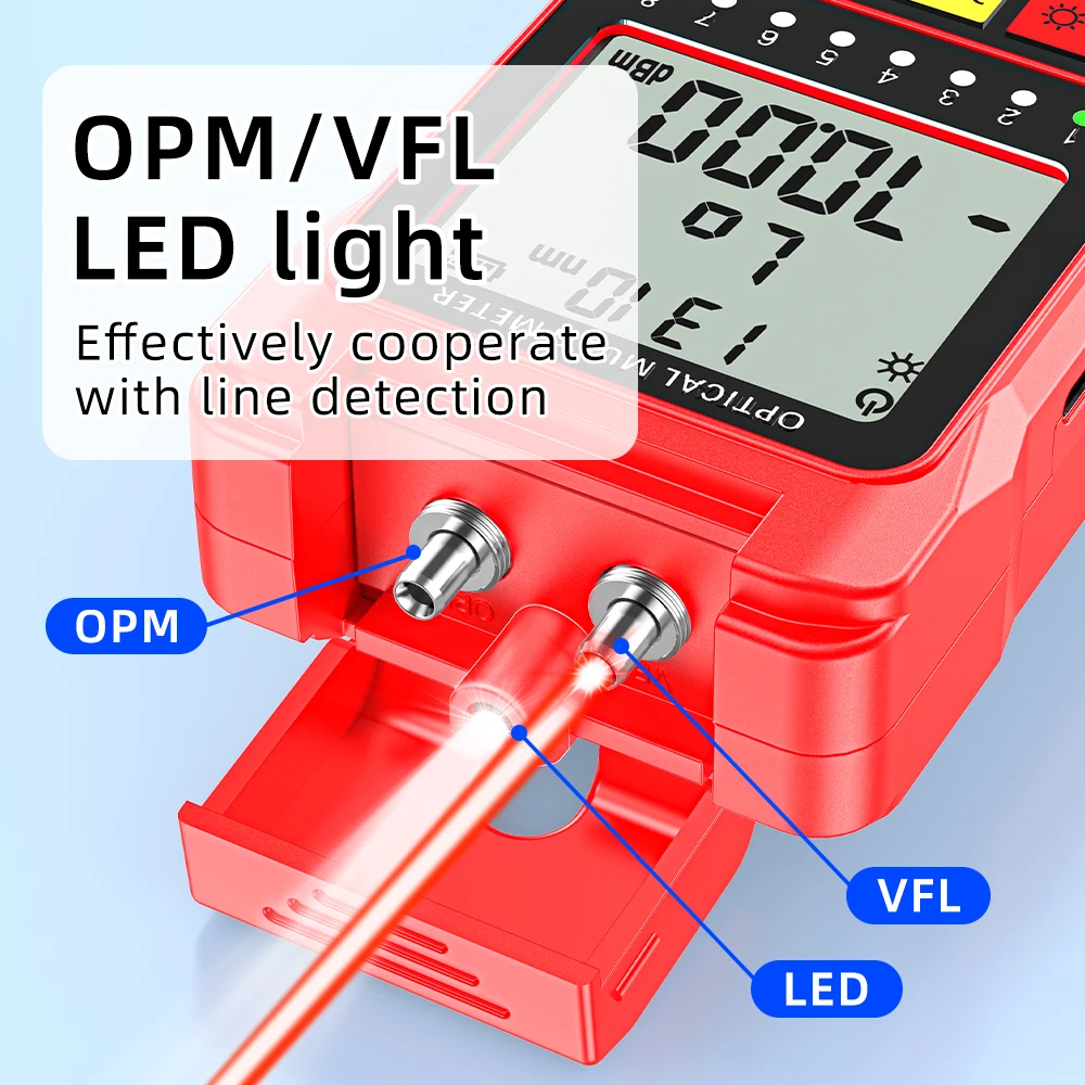 SAIVXIAN Mini medidor de potencia óptica unidad todo en uno con RJ45, opción recargable, (-70)-(+10)dBm Con buscador de línea (opcional) - imagen 4