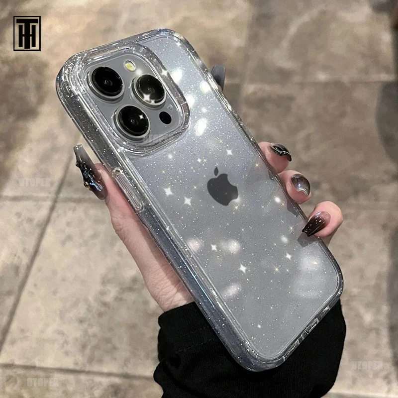 Fashion Bling Sparkle Senior Phone Case For IPhone 15 14 13 12 11 Pro Max Plus X XS Max XR Transparent Silicone Protect Cover - imagen 5