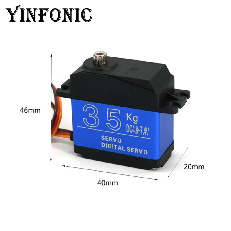 Servo engranaje de dirección Digital de engranaje de Metal de alto Torque de 180 grados 20KG 25KG 30KG 35KG para componentes electrónicos de brazo robótico de Robot - imagen 2