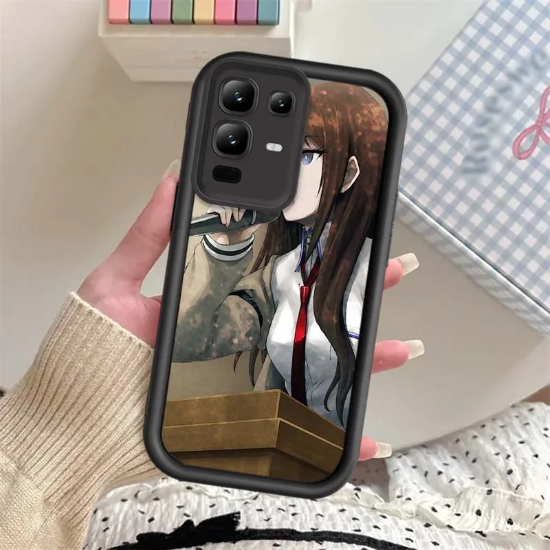 Kurisu Makise-funda de Anime para Infinix Note 12 G96 2023 30 40 50 40S 50X VIP Pro Plus 5G, funda de teléfono con escalera ocular - imagen 2