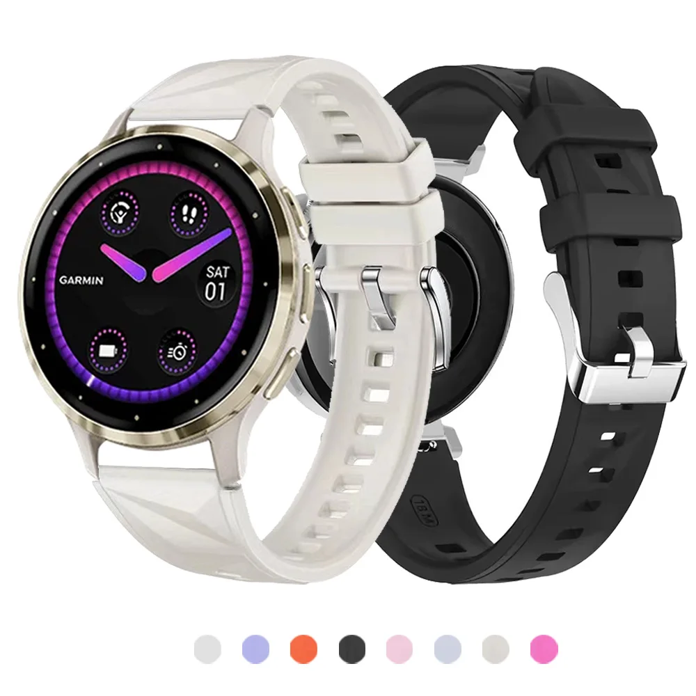 Correa de silicona de 18mm para Garmin Forerunner 265S 255S/Vivoacrive 4S 3S/Venu 3S 2S, pulsera para HUAWEI WATCH GT 5 4 41mm