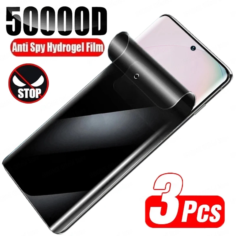 Protector de pantalla de película de hidrogel antiespía, 3 uds., para Samsung Galaxy S20 S21 S22 S23 S24 Ultra S21 Plus FE Note 20 10 9 Ultra privacidad - imagen 2