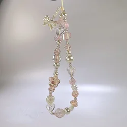Correa para Móvil de Cristal con Flores y Lazo Decorativo