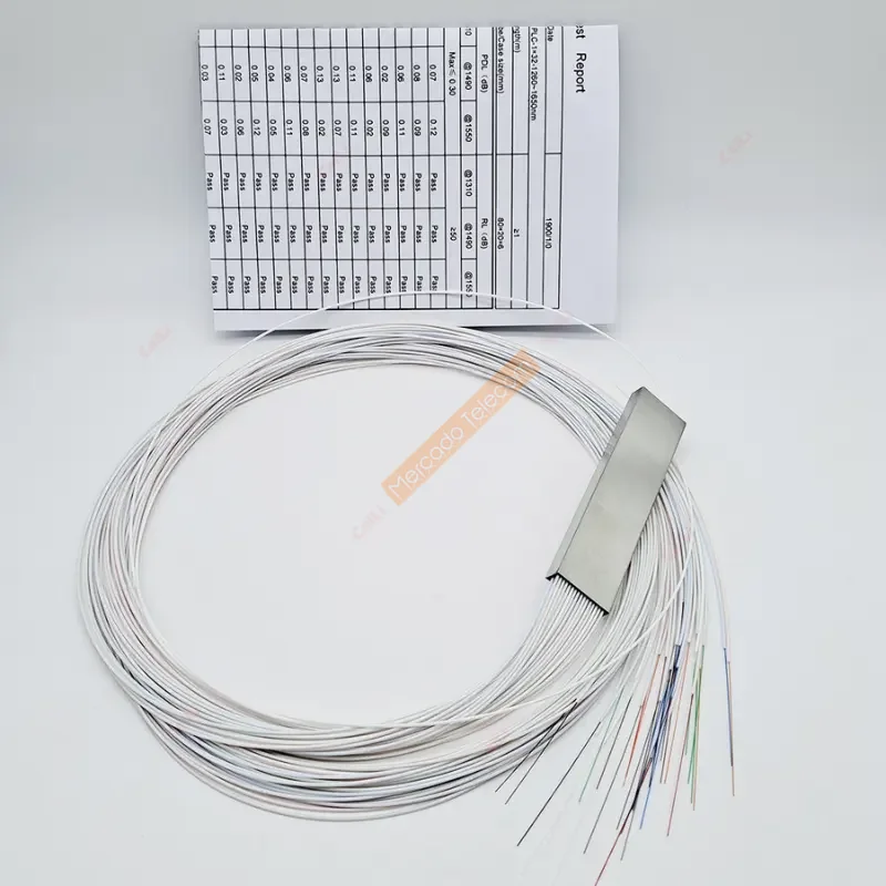50 unids/lote 1x2 1x4 1x8 1x16 divisor PLC de fibra óptica sin cable conector 0,9mm Mini sin bloqueo 2,4 puertos divisor PLC de fibra